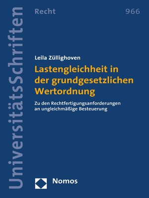 cover image of Lastengleichheit in der grundgesetzlichen Wertordnung